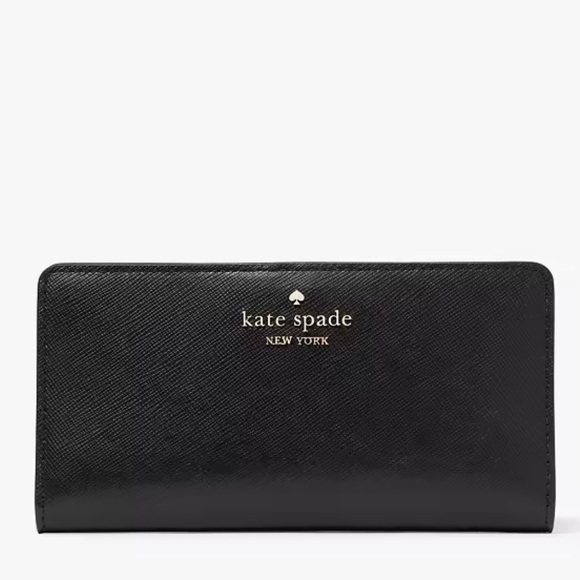 kate spade Handbags - Kate Spade Black Madison Large Slim BiFold Wallet BRAND NEW